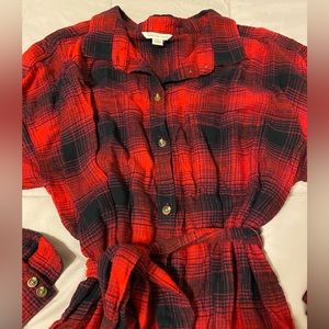 American Eagle flannel shirt dress.
